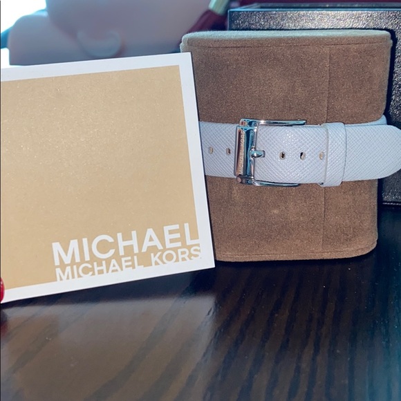 MK Baby blue Leather Strap Watch, 38mm